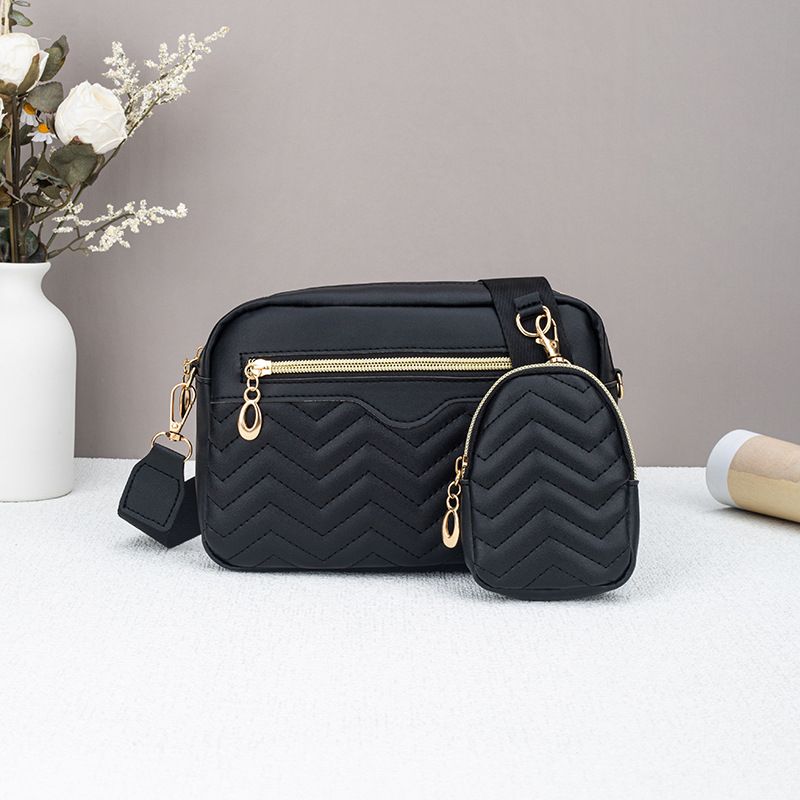Women's Quilted Crossbody Bag - Minimalist Shoulder Purse With Mini Coin Pouch, Casual Everyday Use_viptrois.com