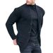 Autumn European-Amecian Fashion Knitwear Cardigan Men's Stand Collar Pure Color Single-Breasted Long Sleeve Loose Sweater M-4XL_viptrois.com