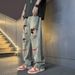 Men's Clothing Men's Summer Thin High Street Beggar Straight Pants Ins Trendy Wide Leg Pants_viptrois.com