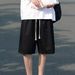 Men's Summer Thin Loose Fit Basketball Shorts Casual Sports Five Point Comfortable Polyester mid Waist Baggy Beach Shorts_viptrois.com