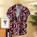 Men's Casual Short Sleeve Shirt With Graffiti Letter Print - Relaxed Fit & Breathable For Summer Wear_viptrois.com