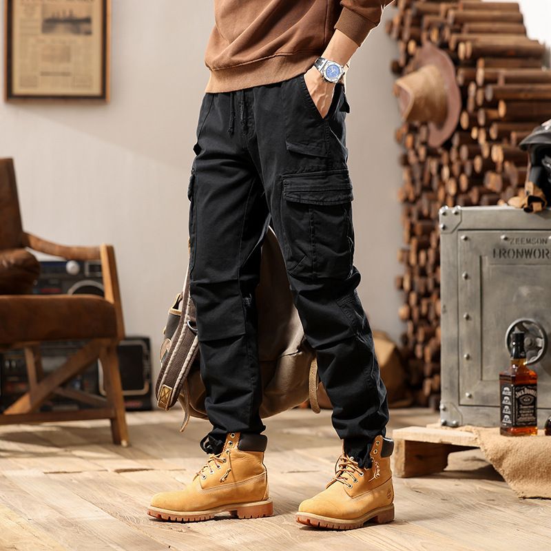 Men's Stylish Cargo Pants - High Street Loose Fit Utility Trousers With Multi-Pockets, Durable & Comfortable (Black, Gray, Army Green, Khaki)_viptrois.com