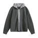 Monochrome Man- Two-Piece Cardigan Hooded Autumn Winter New Deer Fur Plush Trendy Brand Retro Lazy Style Knitted Sweater_viptrois.com