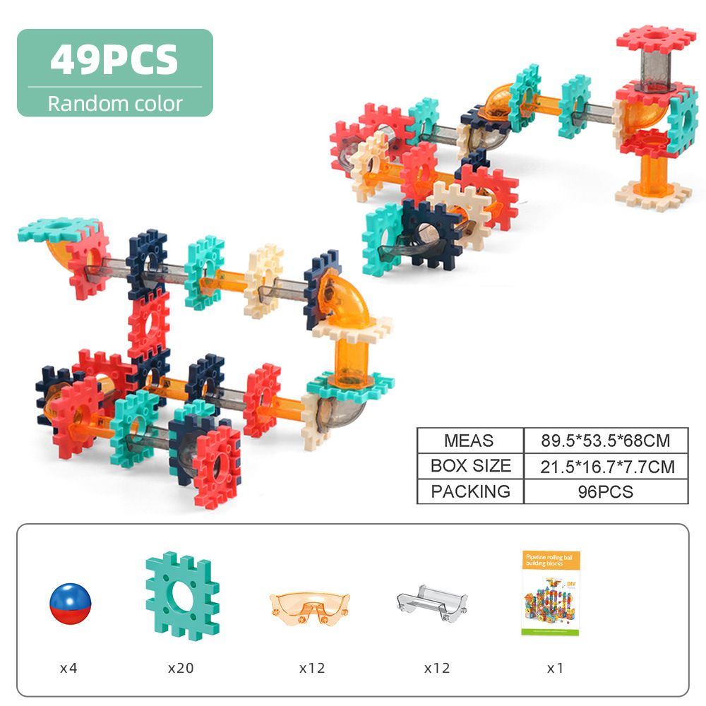 Cross Border Children's Marble Track Toy Educational Large Particle Building Blocks Ball Slide Assembly Breakthrough Adventure Pipeline_viptrois.com