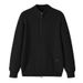 Men's Thick Knit Zip-Up Cardigan With Stand Collar, Casual Solid Color Pullover Sweater, Trendy Outerwear For Winter_viptrois.com