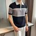 Men's Clothing Casual Contrast Color Stitching Polo Shirt Men's Short Sleeve Summer New Version Loose Zipper Lapel Half Sleeve T_viptrois.com
