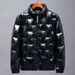 Men's Slim Fit Short Puffer Jacket With Shiny Finish - Lightweight Winter Coat, Stand Collar, Stylish & Warm For Casual Wear_viptrois.com