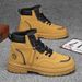 2025. Martin Boots, Men's High-top Yellow Boots, Men's Thick-soled Short Boots, Trendy Shoes_viptrois.com