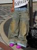 Men's Clothing High Street Fashion Brand Heavy Washed Distressed Deconstructed Patchwork Wide Leg Jeans Men's Street Hip Hop Loose Straight Pants_viptrois.com