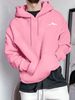 Men's Autumn And Winter Casual Fashion Loose Hooded Sweatshirt Mountain Print Warm Long Sleeved Pullover_viptrois.com