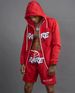 Men's 3D Letter Print Hooded Sweatshirt Set Trendy Casual Versatile Shorts Two Piece Set High Street Style_viptrois.com