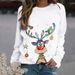 Men's Clothing Christmas Reindeer Print Long Sleeve Round Neck Sweatshirt For Women – Casual & Stylish, Comfortable Loose Fit, Multiple Colors & Sizes_viptrois.com