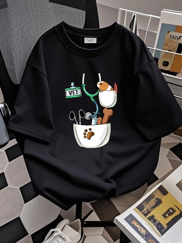 Veterinarian Halloween Costume Vet Tech And Adult T Shirt S-4XL Casual Graphic Fashion Stretched Slightly Unisex Streetwear Top For Everyday Wear_viptrois.com