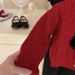 Mother & Kids Children's Knitted Cardigan Children's Clothing Sweet Single Breasted Doll Collar Temperament Girl Sweater_viptrois.com