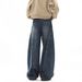 American Retro Cat Whiskers Scimitar Jeans Men High Street Loose Design Cleanfit Straight Wide Leg Long Pants_viptrois.com