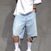 Cross-border Foreign Trade American Style Street Cool Denim For Men, Trendy Brand Loose Straight Five-point Shorts_viptrois.com