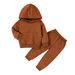 kids'clothing Children's autumn and winter warm thick set Boys hoodie set Girls solid color long sleeve casual two-piece set_viptrois.com