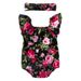 Children's clohing girl rose woven coon sleeveless jumpsui baby floral small flying sleeve climbing sui headwear_viptrois.com