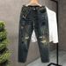 Men's Clothing High Quality Ripped Embroidered Jeans Trendy Loose Flared Pants Spring And Summer Cool Trousers_viptrois.com