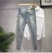 Men's Clothing Fashion Pants Ripped Trousers Jeans Elastic Slim Fit Nine Point Pants_viptrois.com