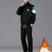 Men's Clothing Casual Sports Suit Autumn And Winter Trendy Cardigan Jacket Men's Plus Velvet Set With Handsome Teenagers Clothes_viptrois.com