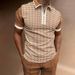 Summer New Mens Vintage Plaid Polo Shirt Fashion Casual_viptrois.com