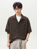 Men's Textured Cuban Collar Shirt Jacket - Relaxed Oversized Shacket For Autumn & Winter_viptrois.com