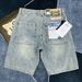 Men's Clothing Street Hip Hop Jeans Washed Edge Design Wide Leg Shorts Ripped Loose Shorts Trend_viptrois.com