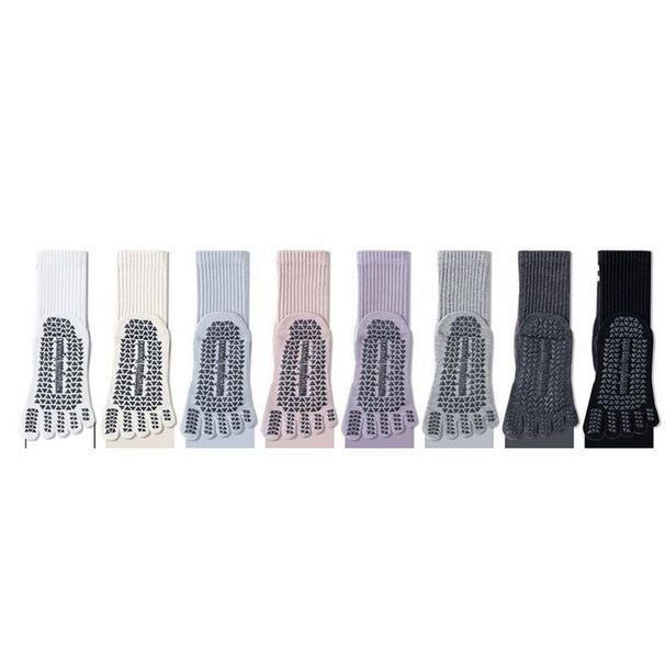 Long Mid-Calf Pilates Five-Toe Yoga Non-Slip Professional Women Summer Indoor Toe-Separating Sports Socks_viptrois.com