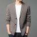 Men's Slim Fit Knit Cardigan Lightweight Long Sleeve Open Front Sweater Casual Solid Color Pullover For Spring & Autumn_viptrois.com