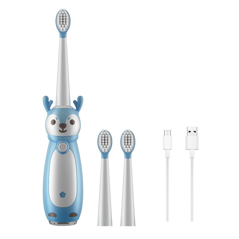 Kids Sonic Toothbrush, Soft Bristles Ages 5-12, Cute Cartoon Design, CE Certified EU_viptrois.com