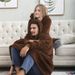 Loose Double Sided Fleece Blanket Couple Style Parent Child Wear Home Clothes_viptrois.com