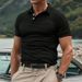 Men's Clothing Summer New Style Lapel Sports Men's Twill Polo Shirt Fashion Casual Men's Solid Color Short Sleeved T Shirt_viptrois.com