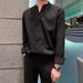Men's Clothing Collarless Shirt Men's Long Sleeve Drape Lazy Ins Casual Loose Shirt Trend_viptrois.com