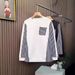 Pure Pure Striped Patchwork Sweatshirt Autumn 2024 New Trendy Brand Men's Round Neck Long Sleeve Base Shirt_viptrois.com