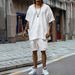 Men's Clothing Spring And Summer New Men's Round Neck Casual Loose Tops Sports Shorts Suit Men's Clothing_viptrois.com