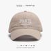 Korean version of letter embroidery gray baseball cap women's soft top washed cap men's face small sunscreen cap_viptrois.com