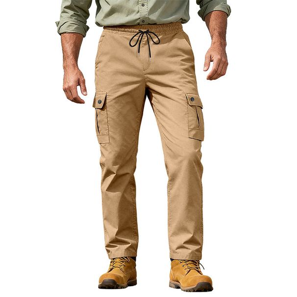 Men's Tactical Work Pants - Retro Loose-Fit Outdoor Commuting Trousers (Khaki/Black/Army Green/Navy Blue/Iron Gray, XS-XXXL)_viptrois.com