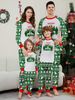 Christmas deer letter stripes Christmas family dress printed home wear pajamas_viptrois.com