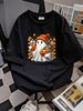 Cute Ghost Drinking Coffee Halloween Ghost Ice Coffee T-Shirt Breathable Designer Clothes Fashion Slightly Stylish Unisex Summer Stretched Soft Female Versatile Women Top Graphic Tees T-Shirt For Women Casual Print Round Neck Short Sleeve_viptrois.com