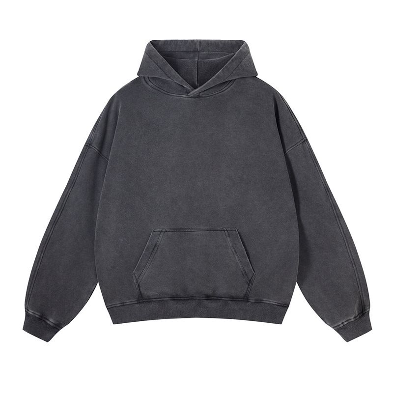 Men's Heavyweight Hooded Sweatshirt - Vintage Washed Pullover With Clean Street Style For Autumn & Winter_viptrois.com