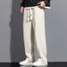 Men's Clothing Spring And Autumn Drape Design Sense Cool High Street Sports Pants Loose Straight Wide Leg Casual Trousers_viptrois.com