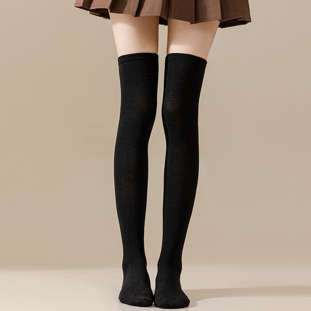 European And American Knee Length Tube Christmas Halloween Solid Color Cosplay Party Role-playing Dance Jk Outfit Beautiful Leg Socks_viptrois.com