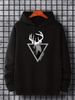 Men's Autumn And Winter Casual And Fashionable Loose Hooded Sweatshirt, Deer Print Warm Long Sleeved Pullover Sweater_viptrois.com