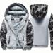 Oversized Hoodie With Hooded Zipper Cardigan, Winter Camouflage Men's Clothing, Solid Color, Arm And Fleece Thick Coat 803_viptrois.com
