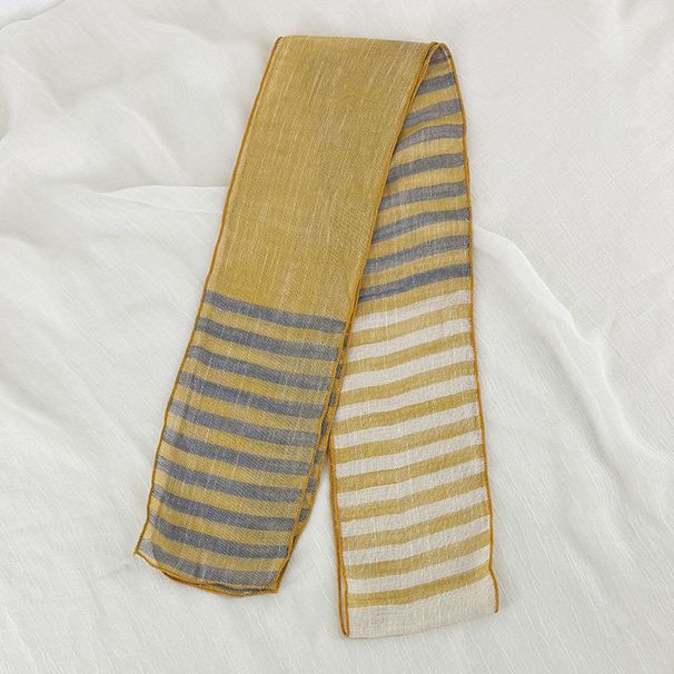 Hot-Selling Korean Style New Striped For Women, Summer Thin Narrow Scarf, Artistic Versatile Fashion Small Silk Scarf_viptrois.com