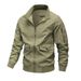 Men's Clothing Windproof Breathable Lightweight Nylon Jacket - Breathable Windproof Stand Collar Coat For Spring & Autumn (Black, Khaki, Army Green)_viptrois.com