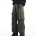 Men's Cargo Pants Workwear Vintage Style Loose Fit Straight Leg Multi-Pocket Casual Trousers For Spring Autumn (Green, Gray)_viptrois.com