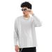 Men's Clothing Heavy Long Sleeved Round Neck T Shirt Men's Autumn Loose Sweater Solid Color Small Neckline Bottoming Shirt Inner Wear_viptrois.com