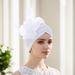New Side Organza Feather Big Flower Baotou Watermelon Headscarf Hat_viptrois.com